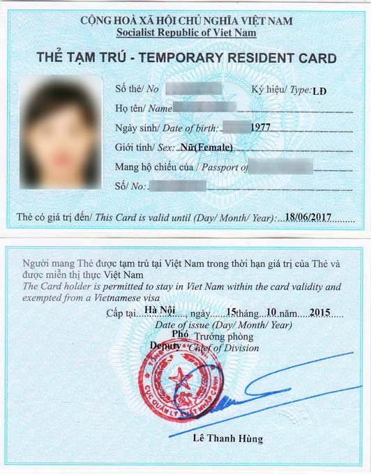 Dịch vụ cấp thẻ tạm trú cho người nước ngoài